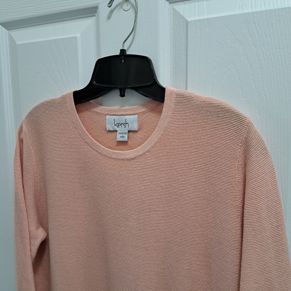 ❤️NWT Kersh Peach Long Sleeve Sweater Women's Small Knit Tunic Length Pink - Picture 3 of 15